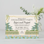 Invitation En Aluminium Gold Indian Engagement Party (Debout devant)