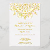 Invitation En Aluminium Gold Mandala Mehndi (Recto)