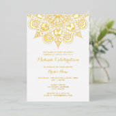 Invitation En Aluminium Gold Mandala Mehndi (Debout devant)