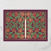 Invitation En Aluminium Gold Mauve Medieval Floral Sword Wedding RSVP (Verso)