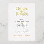 Invitation En Aluminium Gold Minimal Gras Typographie Mariage Enregistrer (Recto)