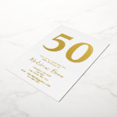 Invitation En Aluminium Gold Modern 50e anniversaire (Rotation)