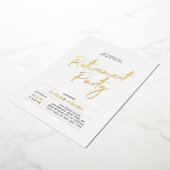 Invitation En Aluminium Gold Modern Brush Script Retraite Party (Rotation)