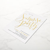 Invitation En Aluminium Gold Modern Script N'importe quel âge Surprise fêt (Rotation)