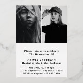 Invitation En Aluminium Gold Modern Typographie Photo Collage Graduation (Verso)