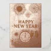 Invitation En Aluminium Gold New Year (Recto)