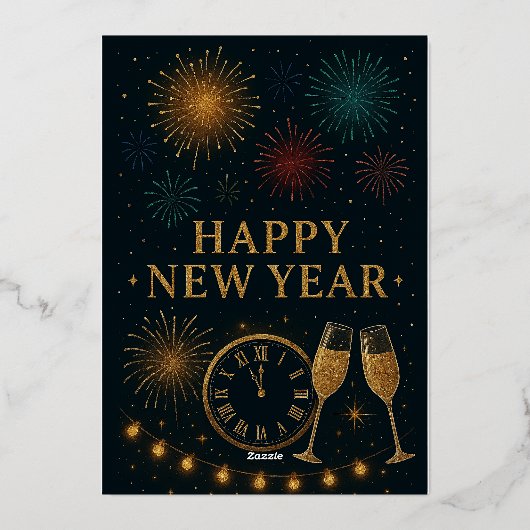 Invitation En Aluminium Gold New Year (Verso)