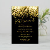 Invitation En Aluminium Gold Parties scintillant Black Retraite Party Real (Debout devant)