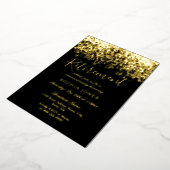 Invitation En Aluminium Gold Parties scintillant Black Retraite Party Real (Rotation)