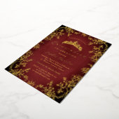 Invitation En Aluminium Gold Royal Red Elegant Vintage Quinceanera (Rotation)
