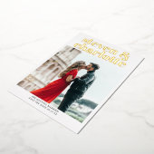 Invitation En Aluminium Gold script save the date wedding photo (Rotation)