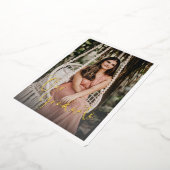 Invitation En Aluminium Gold Script Texte superposition de la photo de gra (Rotation)