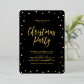 Invitation En Aluminium Gold Silver & Black Modern Christmas Fête (Debout devant)