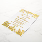 Invitation En Aluminium Gold Snowflake Winter Sweet 16 (Rotation)
