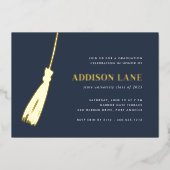 Invitation En Aluminium Gold Tassel Graduation Party (Recto)