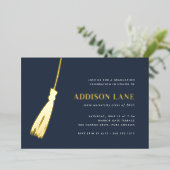 Invitation En Aluminium Gold Tassel Graduation Party (Debout devant)