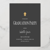 Invitation En Aluminium Gold Tassel Grey Graduation (Verso)
