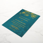 Invitation En Aluminium Gold Teal Floral Wedding (Rotation)