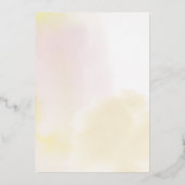 Invitation En Aluminium Gold & Yellow Heart Trois 3e fête d'anniversaire (Verso)