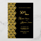 Invitation En Aluminium Golden 50e anniversaire (Recto)
