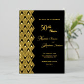Invitation En Aluminium Golden 50e anniversaire (Debout devant)