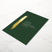 Invitation En Aluminium Golden Brushstroke Emerald Minimaliste Mariage (Rotation)