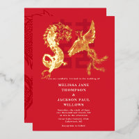 Golden Dragon et Phoenix mariage chinois