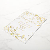 Invitation En Aluminium Golden Elegant Blanc Moderne Confirmation Véritabl (Rotation)
