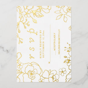 Invitation En Aluminium Golden Elegant Mariage RSVP Real Gold