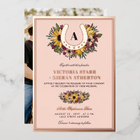 Golden Horseshoe Blush Sunflowers Mariage photo