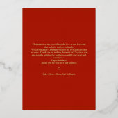 Invitation En Aluminium Golden Luxury Photo Whimsical Happest Holidays (Verso)