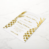 Invitation En Aluminium golden pineapples wedding (Rotation)