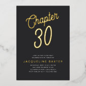 Invitation En Aluminium Golden Script Chapitre 30 30e fête d'anniversaire (Recto)