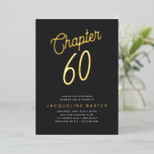 Invitation En Aluminium Golden Script Chapitre 60 60e fête d'anniversaire (Debout devant)