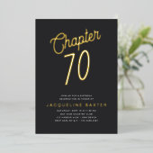 Invitation En Aluminium Golden Script Chapitre 70 70e fête d'anniversaire (Debout devant)