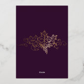 Invitation En Aluminium Golden Vineyard Bourgogne Real Foil Mariage (Verso)