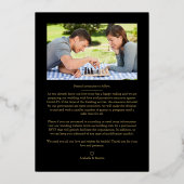 Invitation En Aluminium Golden Wedding Chess Pieces King & Queen Black (Verso)
