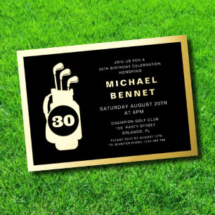 Invitation En Aluminium Golf Élégant 30e Anniversaire