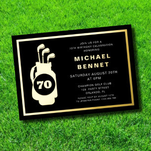 Invitation En Aluminium Golf élégant 70e anniversaire