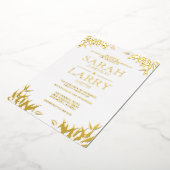 Invitation En Aluminium Gomme Feuille Élégant Or Mariage traditionnel (Rotation)