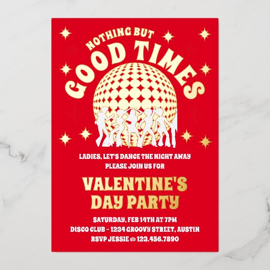 Invitation En Aluminium Good Times Super Red Valentine's Day (Recto)