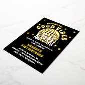 Invitation En Aluminium Good Vibes Super Black Gold fête d'anniversaire (Rotation)