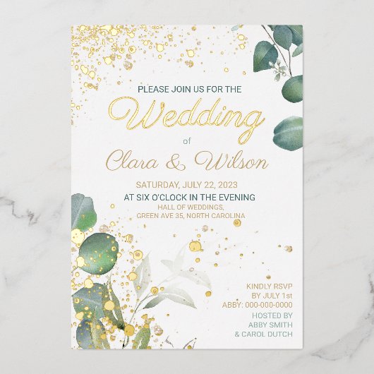 INVITATION EN ALUMINIUM GORGEANT MARIAGE D'OR (Recto)