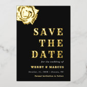 Invitation En Aluminium Goth Dark Rose Flower Mariage esthétique Real Foil (Recto)