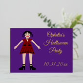 Invitation En Aluminium Gothique Halloween Vampire Lady Custom (Debout devant)