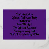 Invitation En Aluminium Gothique Halloween Vampire Lady Custom (Verso)