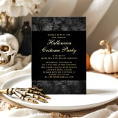 Invitation En Aluminium Gothique Noir Damas Halloween Costume Or