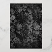 Invitation En Aluminium Gothique Noir Damas Halloween Party Gold (Verso)