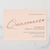 Invitation En Aluminium Gracity Script Quinceañera Anniversaire Fête VRAI (Recto)