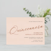 Invitation En Aluminium Gracity Script Quinceañera Anniversaire Fête VRAI (Debout devant)